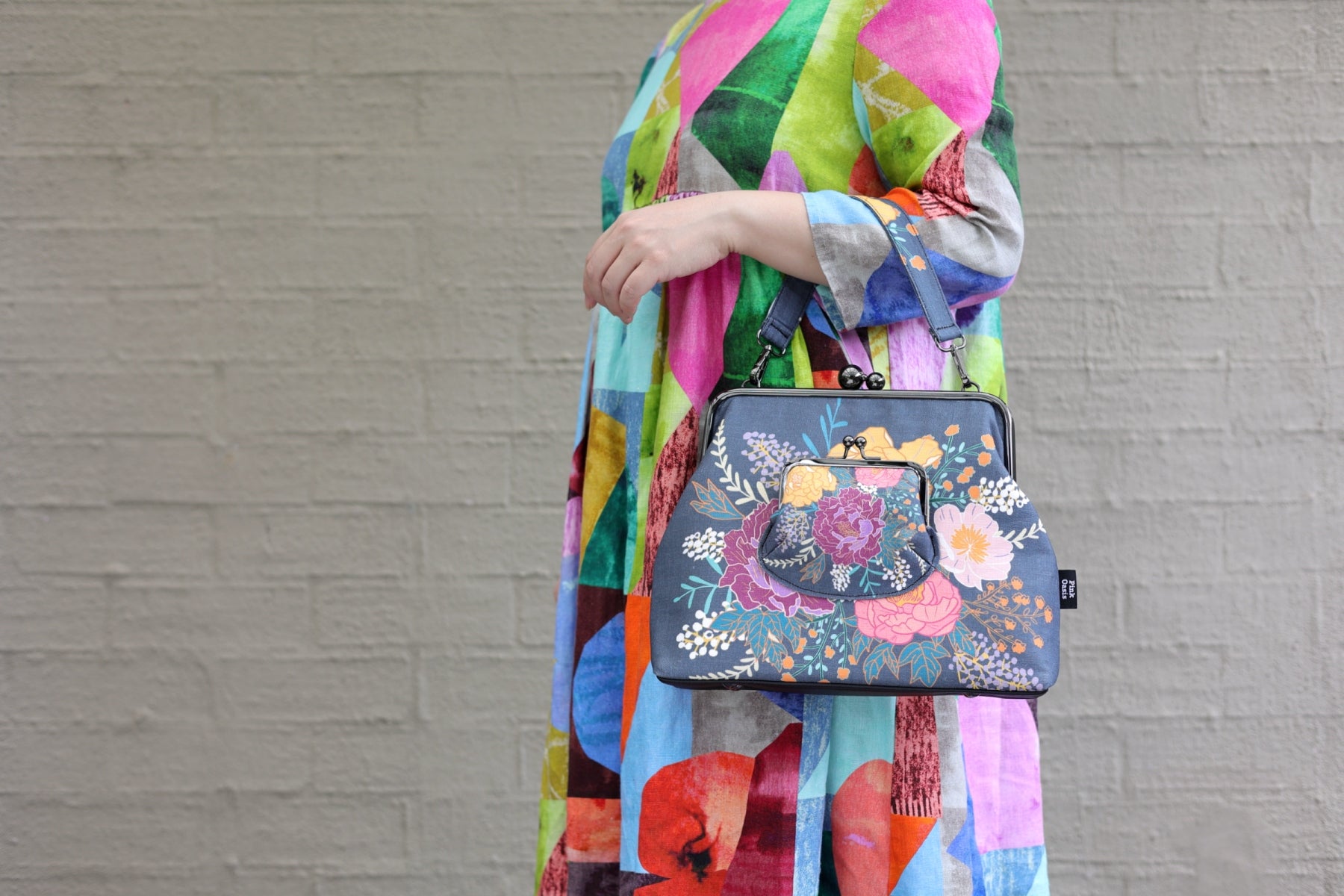 Peonies Garden Floral Handbag and Crossbody 2 Way Bag | PINK OASIS