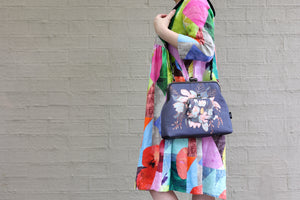 Magnolia Navy Handbag and Crossbody 2 Way Bag | PINK OASIS