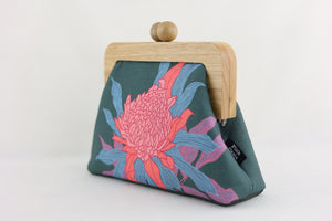 Torch Ginger Flower Emerald Clutch | PINK OASIS