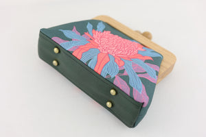 Torch Ginger Flower Emerald Clutch | PINK OASIS