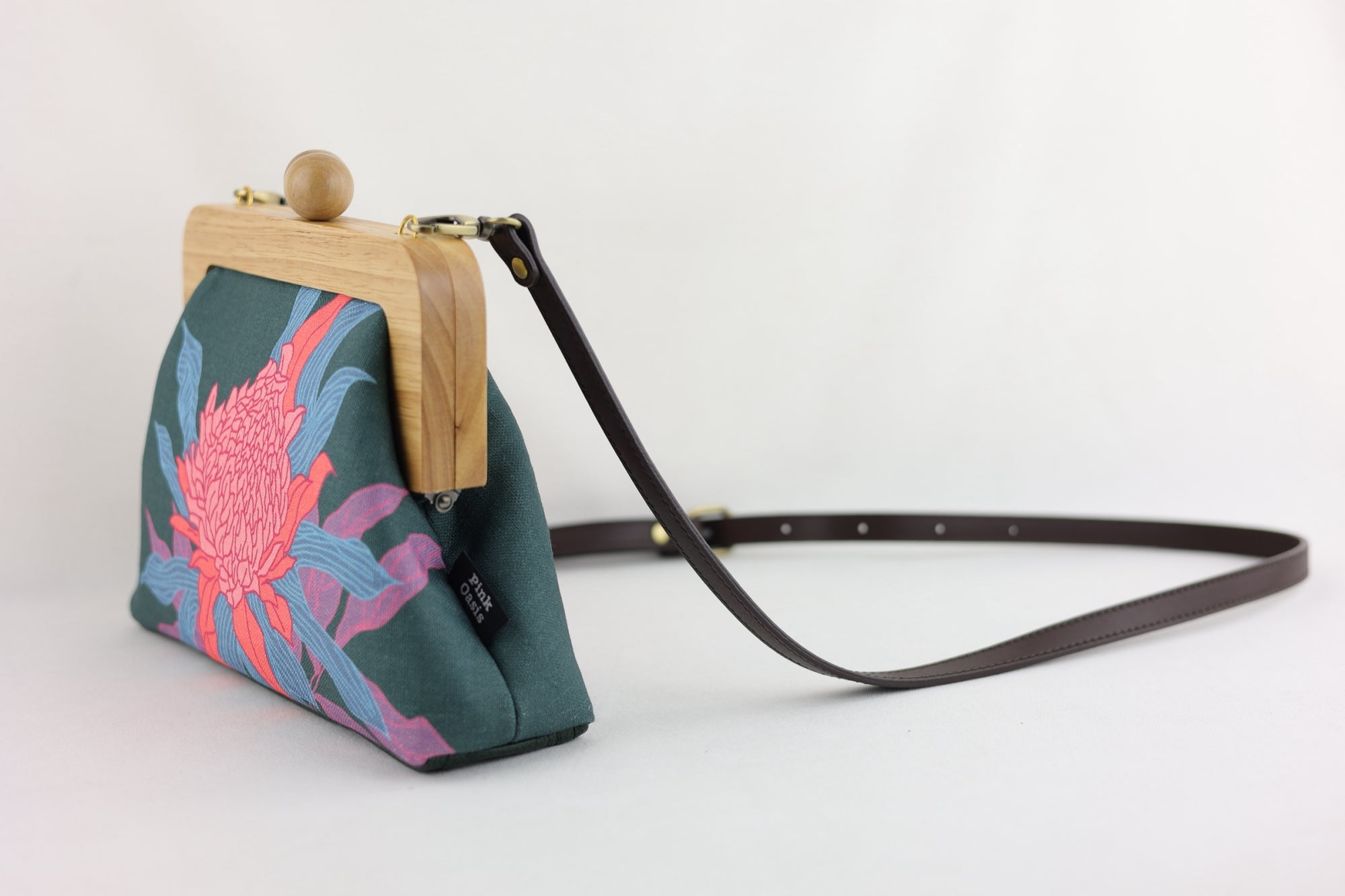 Torch Ginger Flower Emerald Clutch | PINK OASIS