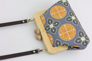 Marigold Flower Orange & Grey Clutch | PINK OASIS
