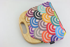 Rainbows Large Wood Frame Bag | PINK OASIS