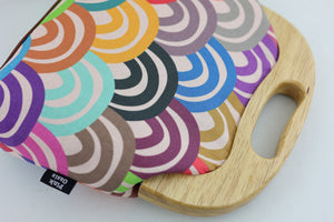Rainbows Large Wood Frame Bag | PINK OASIS
