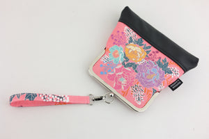 Peonies Garden Pink Wristlet | PINK OASIS