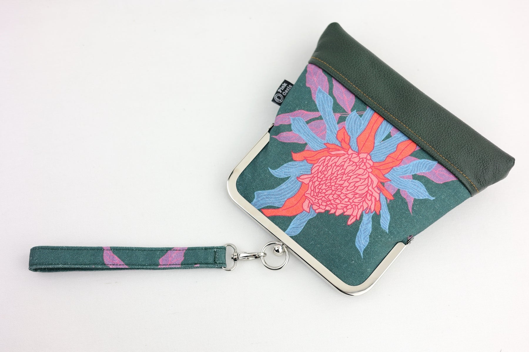 Torch Ginger Flower Emerald Wristlet | PINK OASIS