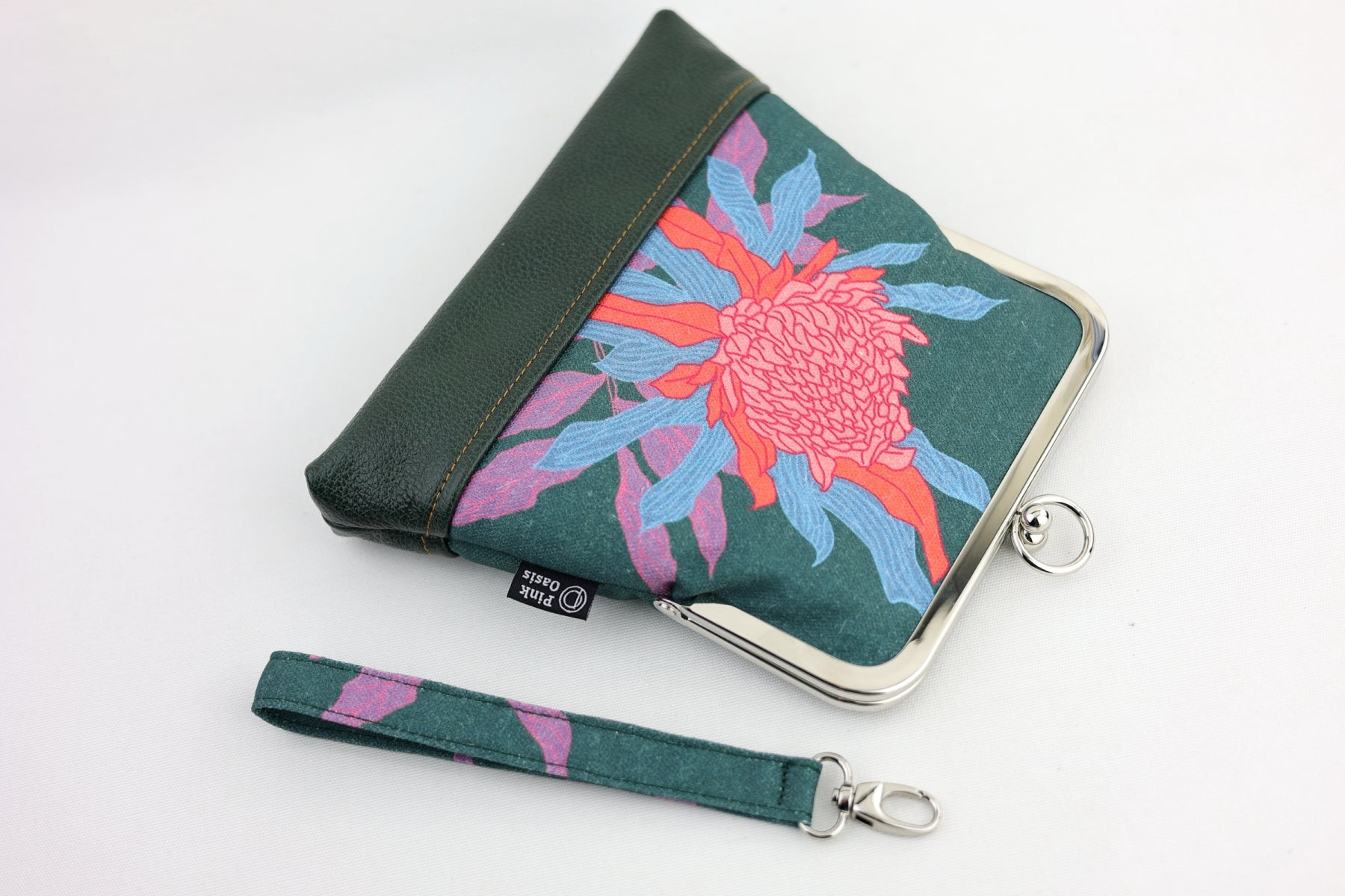 Torch Ginger Flower Emerald Wristlet | PINK OASIS