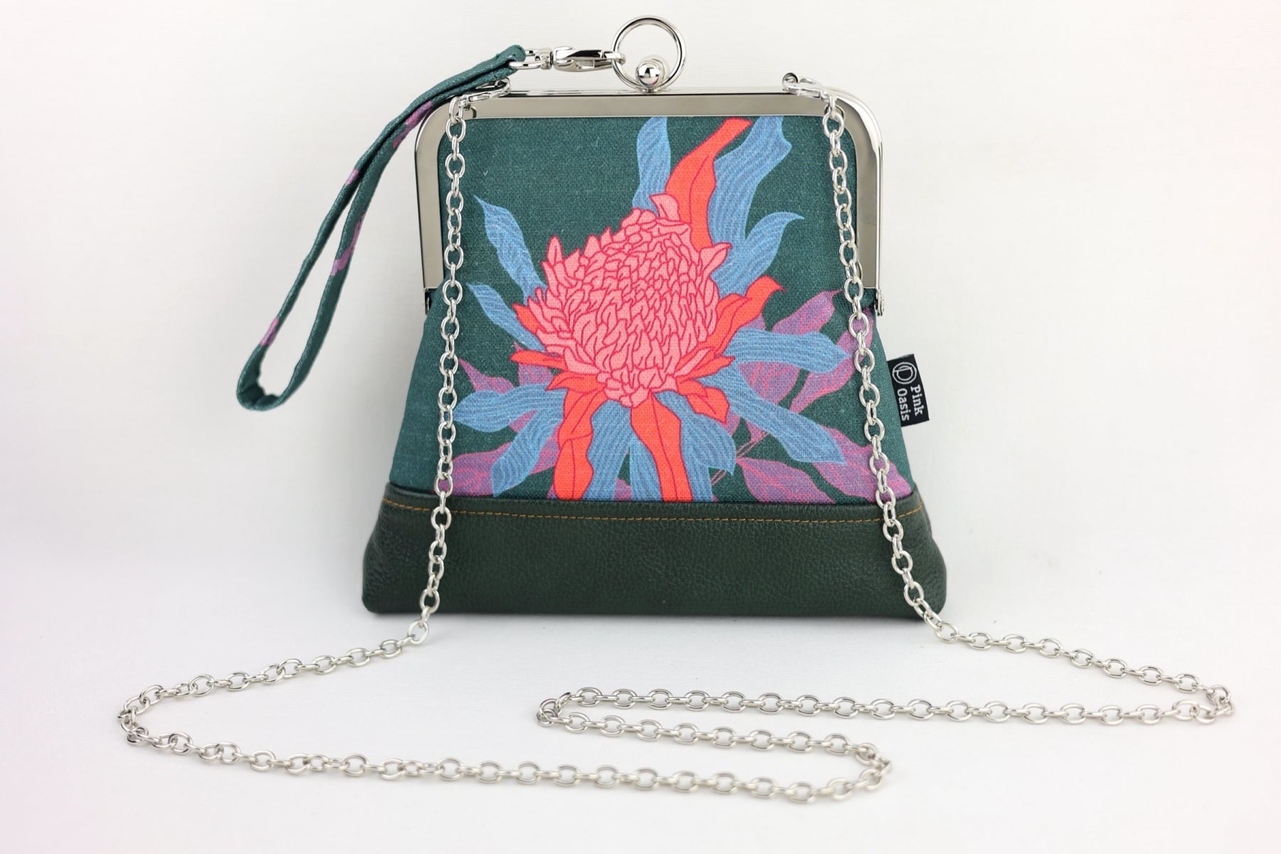 Torch Ginger Flower Emerald Wristlet | PINK OASIS