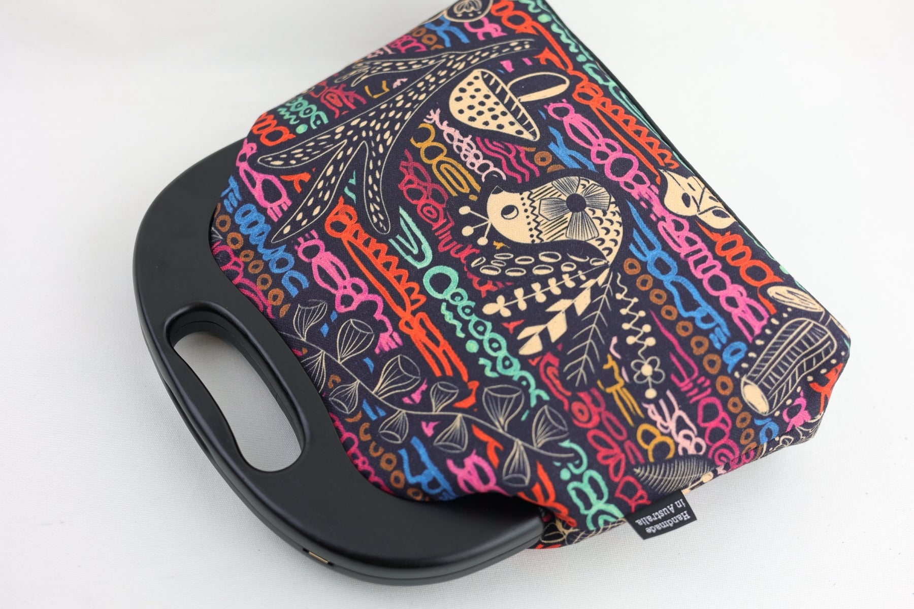 Peacock Large Wood Frame Bag | PINK OASIS