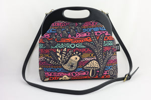 Peacock Large Wood Frame Bag | PINK OASIS