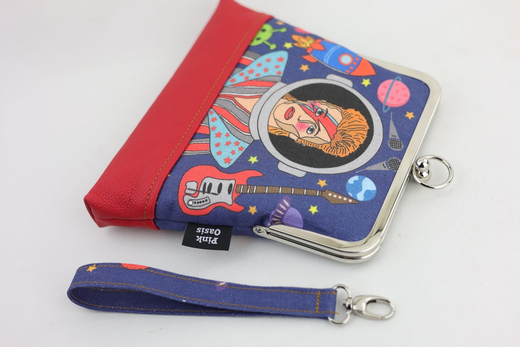 David's Space Blue & Red Wristlet | PINK OASIS
