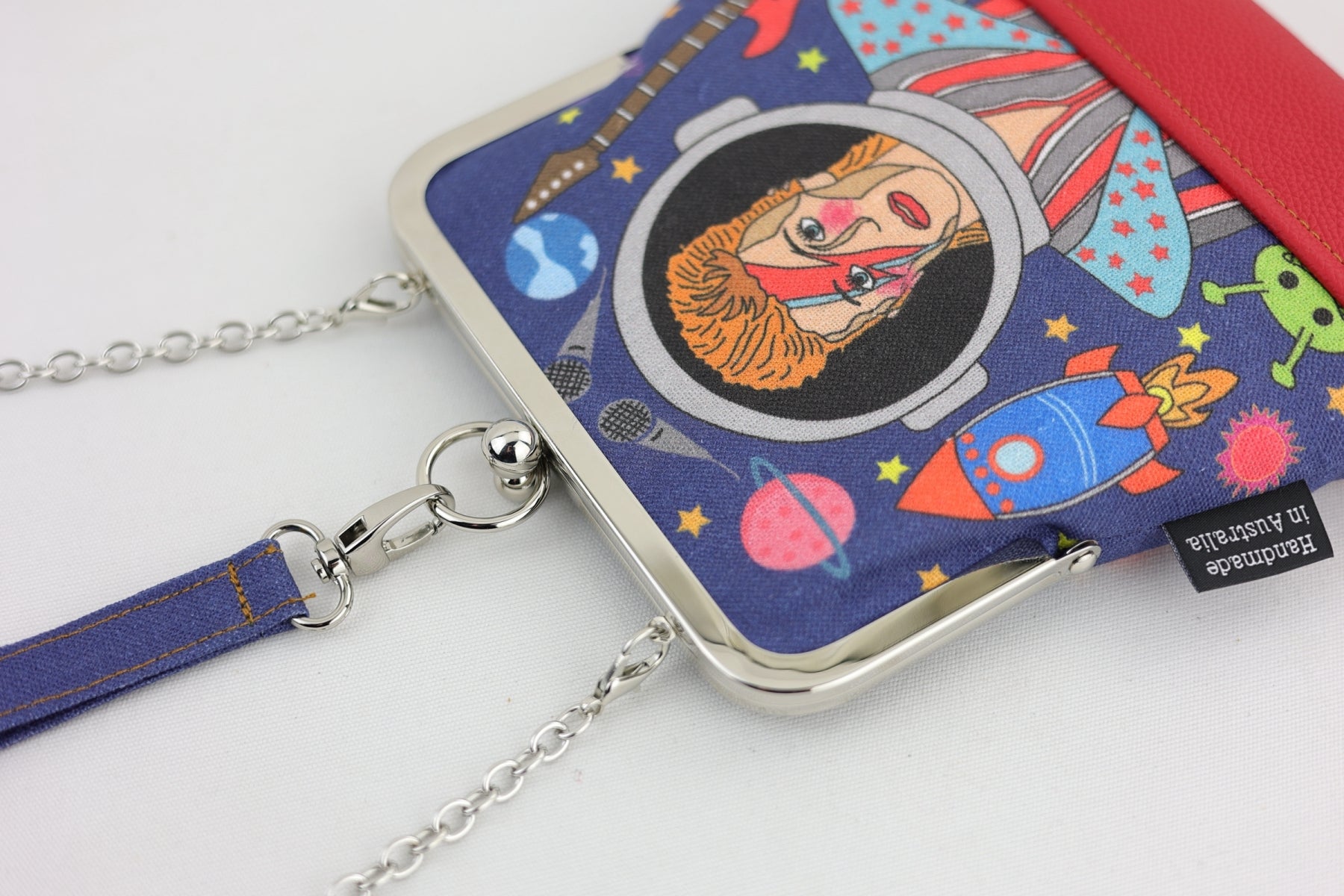 David's Space Blue & Red Wristlet | PINK OASIS