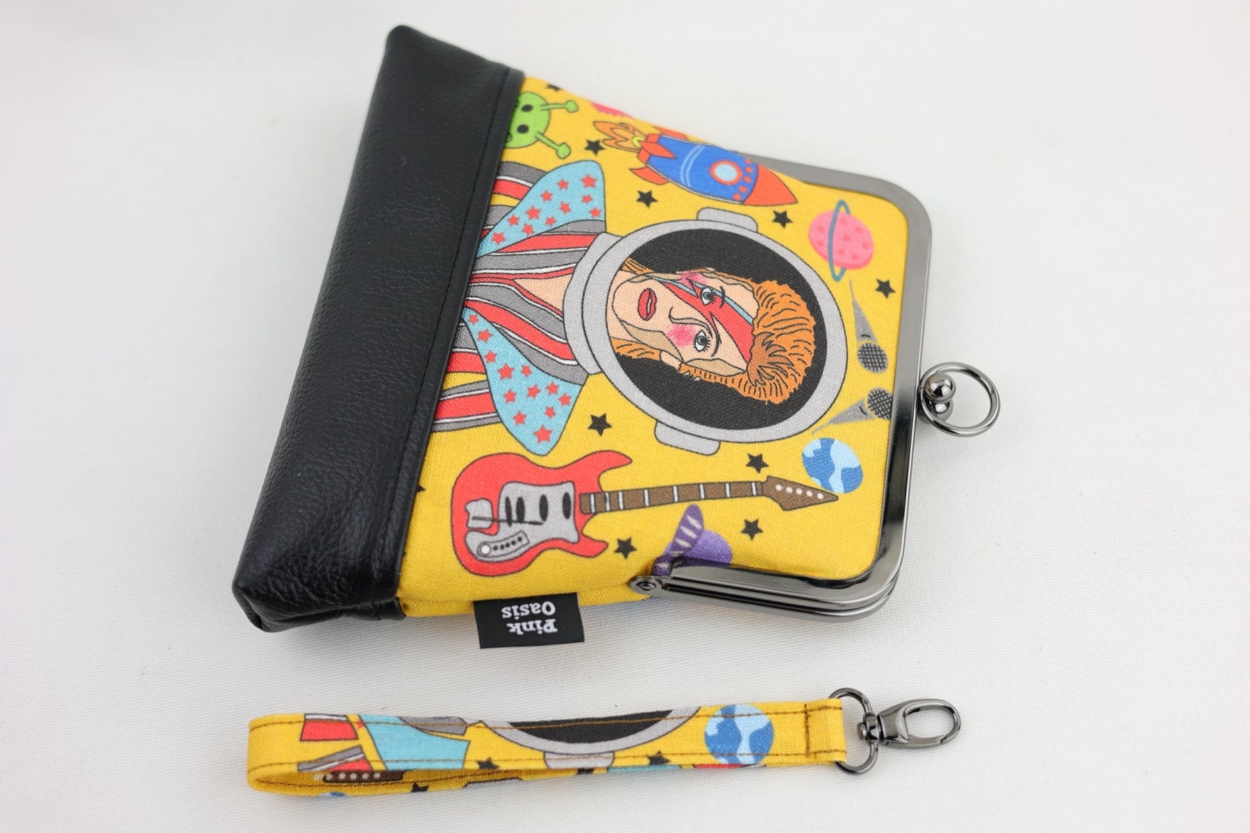 David's Space Yellow & Black Wristlet | PINK OASIS