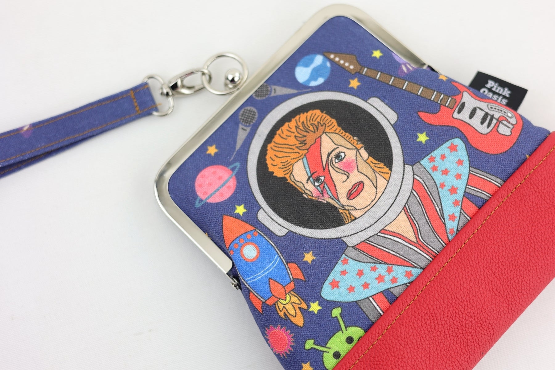 David's Space Blue & Red Wristlet | PINK OASIS