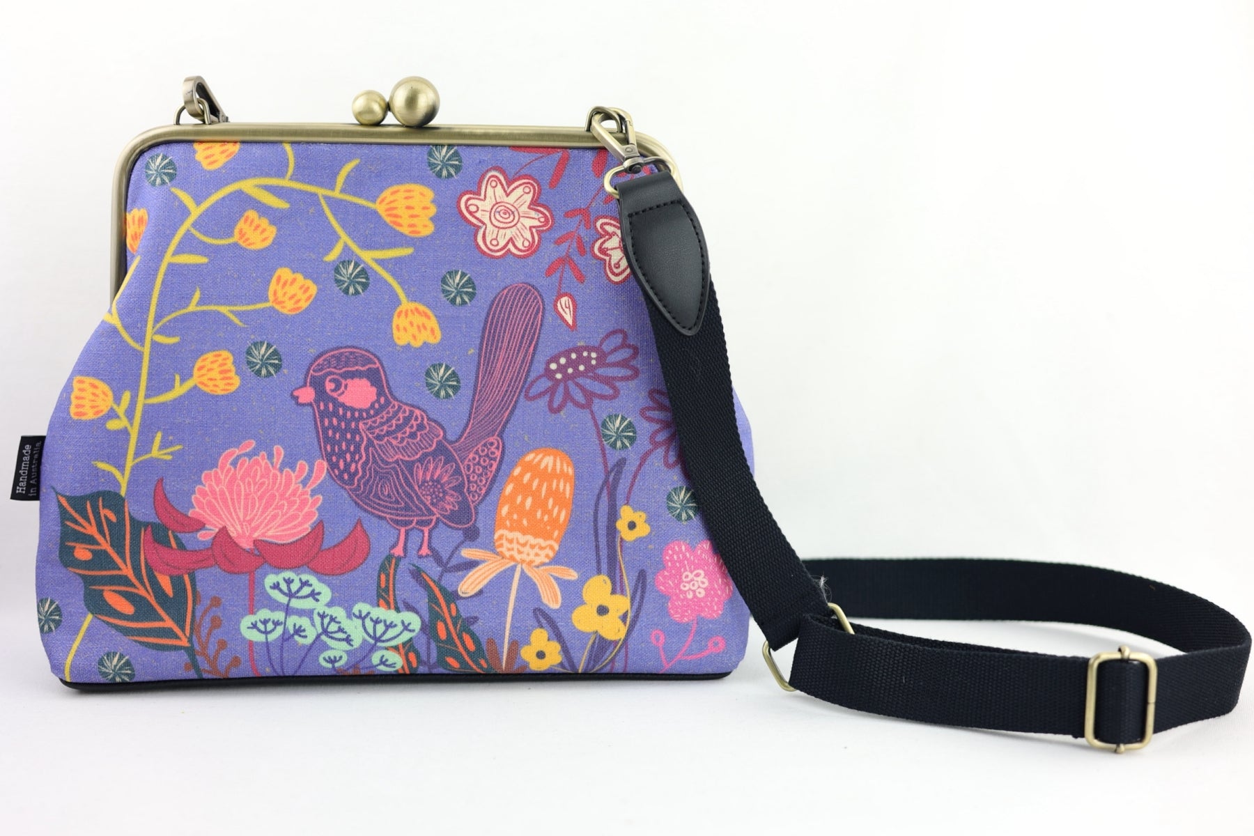 Blue Wren, Waratah & Banksia Crossbody Handbag | PINK OASIS