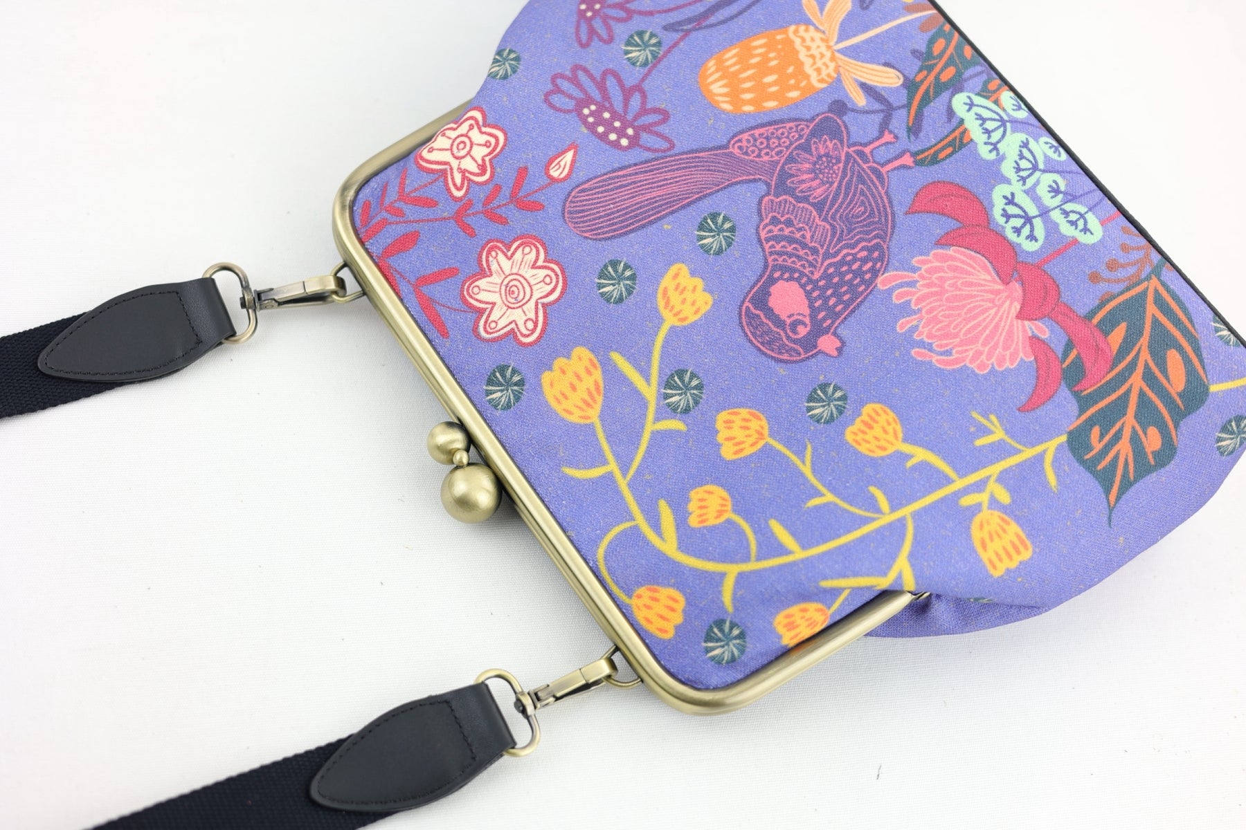 Blue Wren, Waratah & Banksia Crossbody Handbag | PINK OASIS
