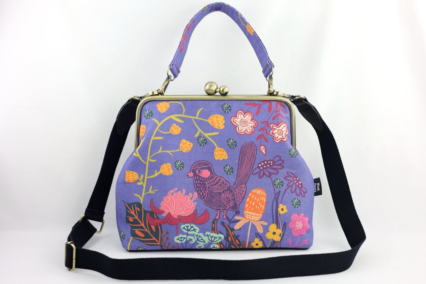 Blue Wren, Waratah & Banksia Crossbody Handbag | PINK OASIS