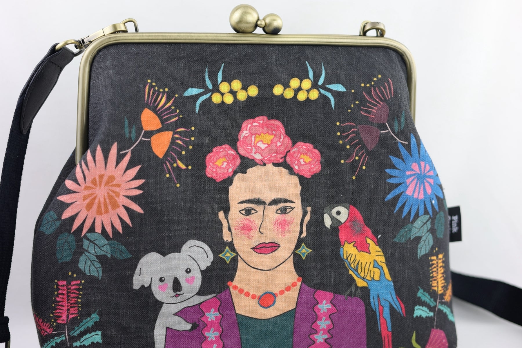 Frida Down Under Crossbody Bag with Webbing Strap | PINK OASIS
