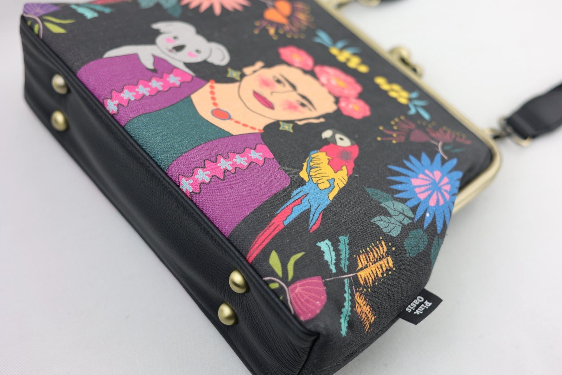 Frida Down Under Crossbody Bag with Webbing Strap | PINK OASIS