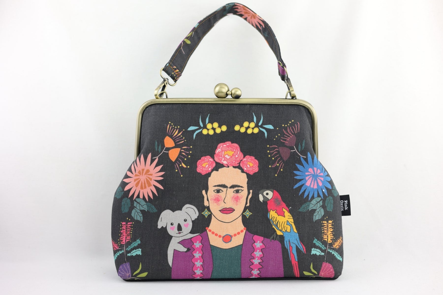 Frida Down Under Crossbody Bag with Webbing Strap | PINK OASIS