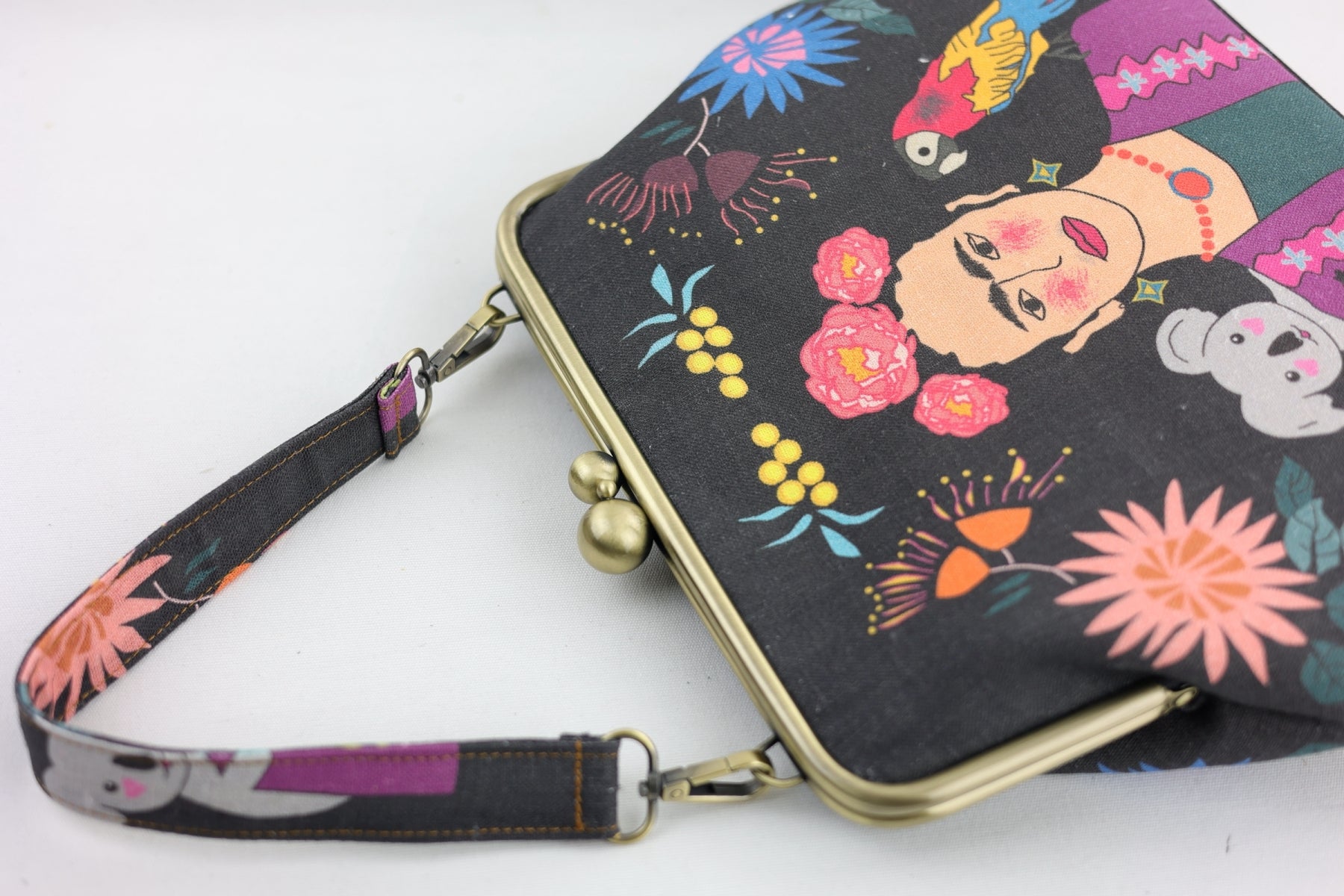 Frida Down Under Crossbody Bag with Webbing Strap | PINK OASIS