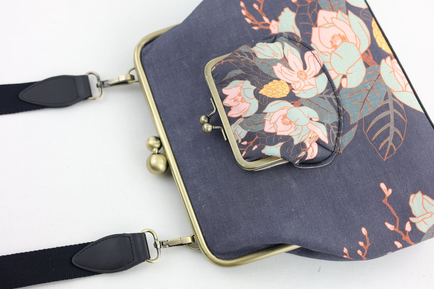 Magnolia Navy Handbag and Crossbody 2 Way Bag | PINK OASIS
