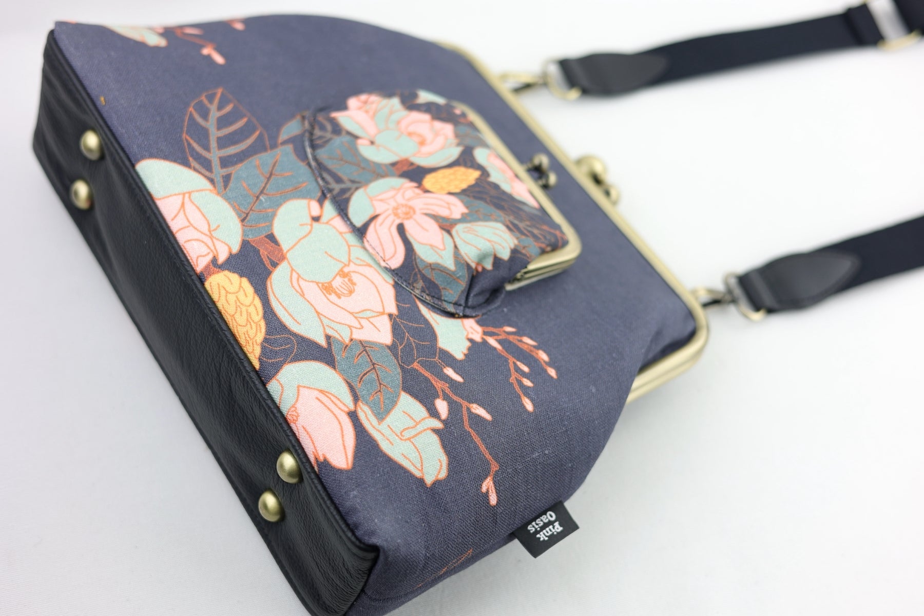 Magnolia Navy Handbag and Crossbody 2 Way Bag | PINK OASIS