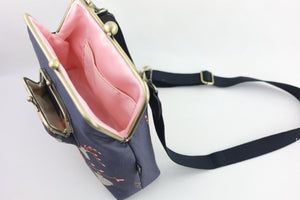 Magnolia Navy Handbag and Crossbody 2 Way Bag | PINK OASIS