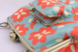 Daisy Teal & Orange Handbag and Crossbody 2 Way Bag | PINK OASIS