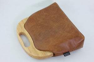 Magnolia Flowers Distressed Brown Leather Bag |  PINK OASIS