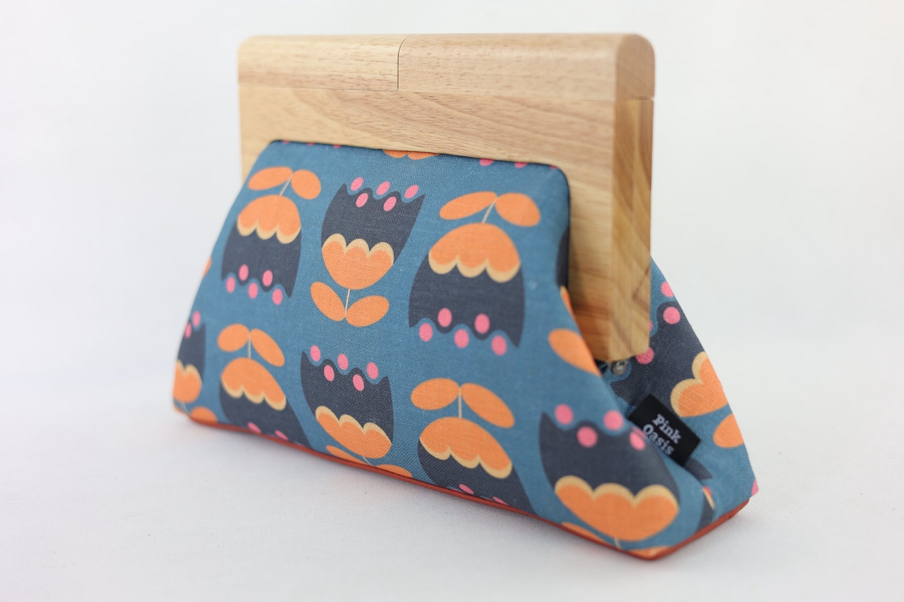 Tulip Flowers Wood Frame Bag | PINK OASIS