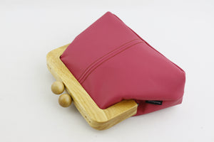 Women's Fuchsia Genuine Leather Clutch Bag with Strap | PINKOASIS