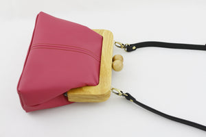 Women's Fuchsia Genuine Leather Clutch Bag with Strap | PINKOASIS