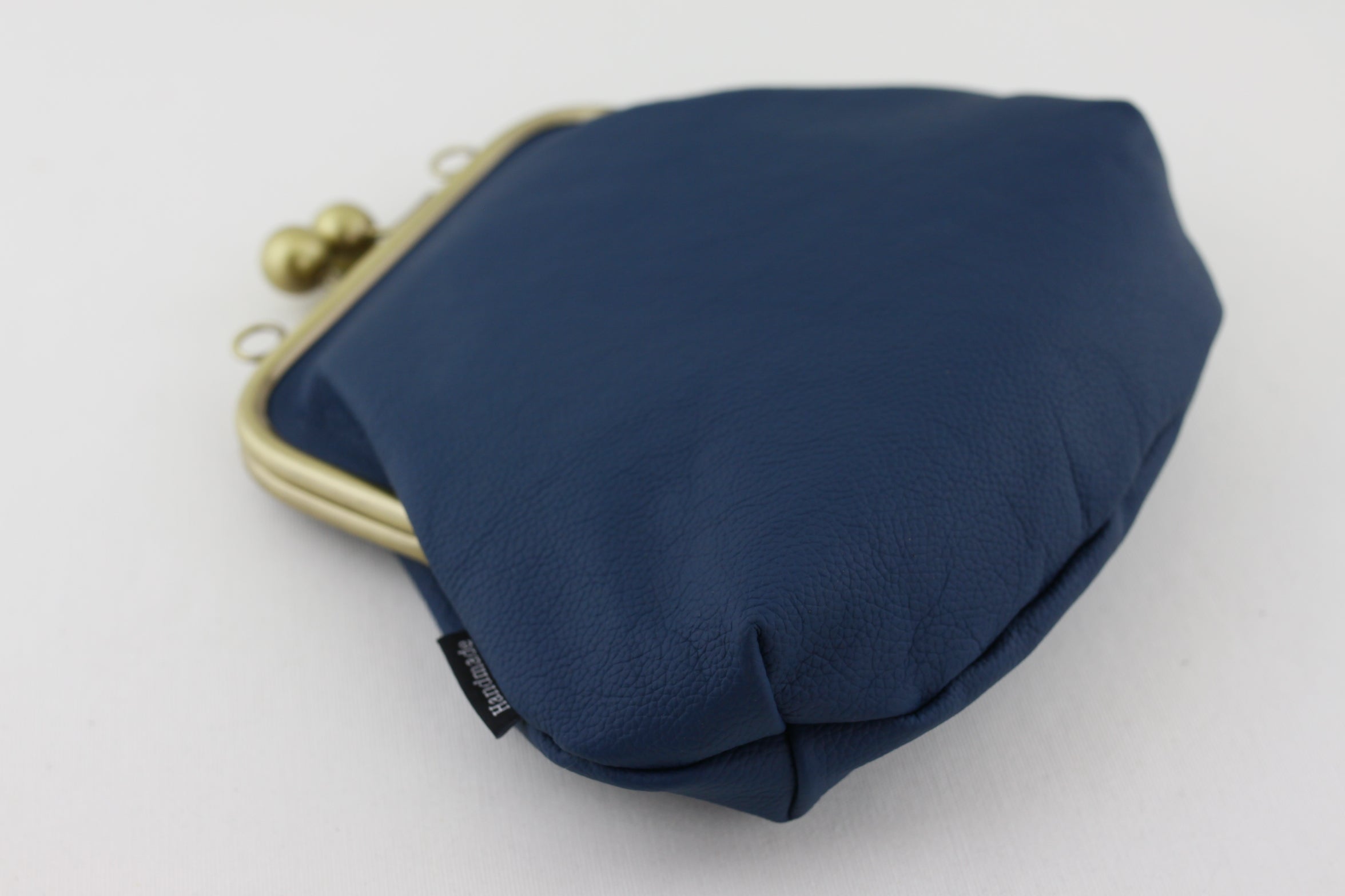 Peacock Blue Leather Kisslock Bag with Strap  | PINKOASIS