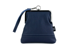 Women's Navy Blue Leather Wristlet Handmade in Australia | PINKOASIS
