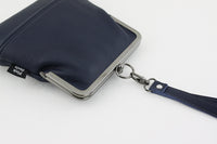 Women's Navy Blue Leather Wristlet Handmade in Australia | PINKOASIS