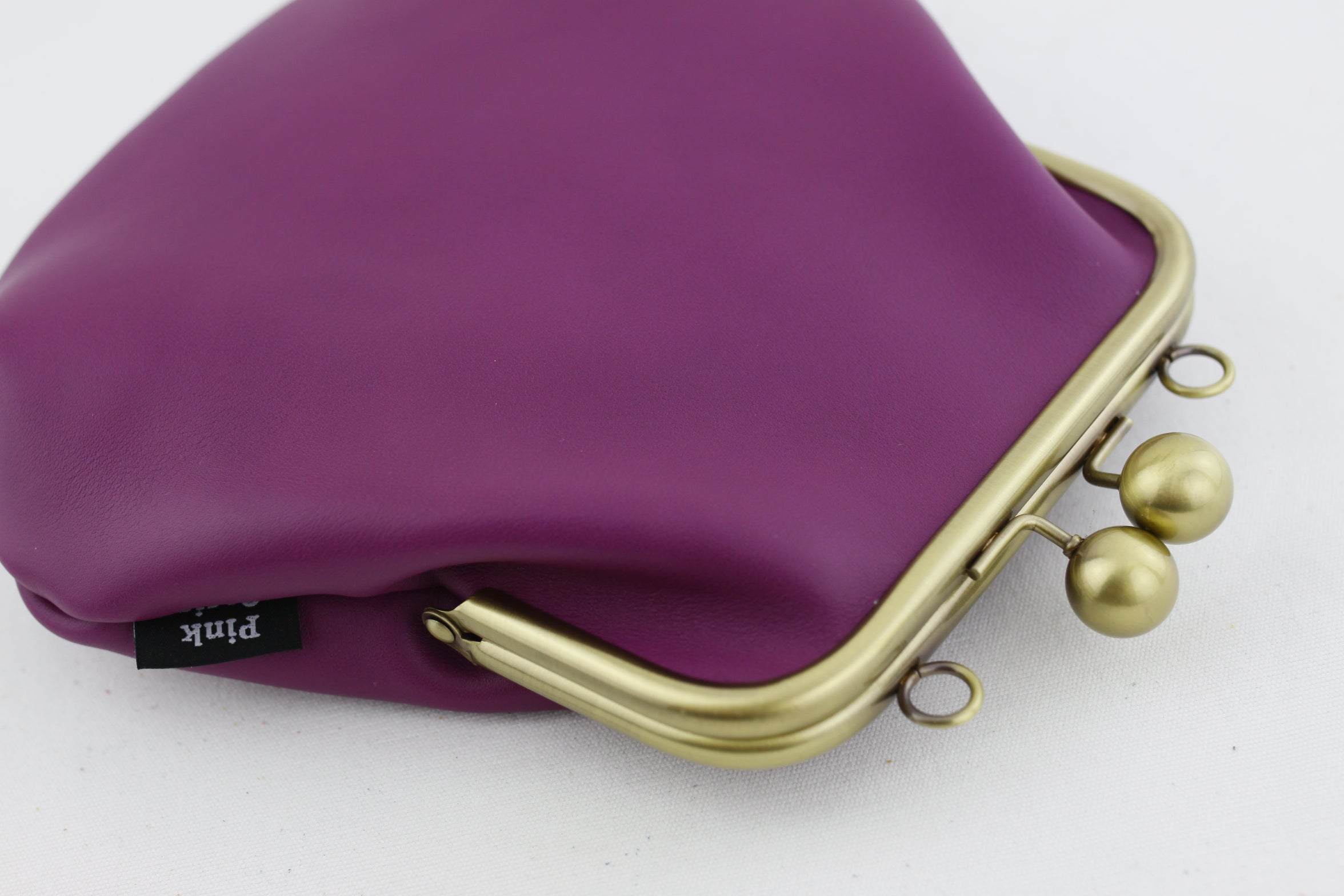 Women's Purple Genuine Leather Clutch Bag with Strap | PINKOASIS