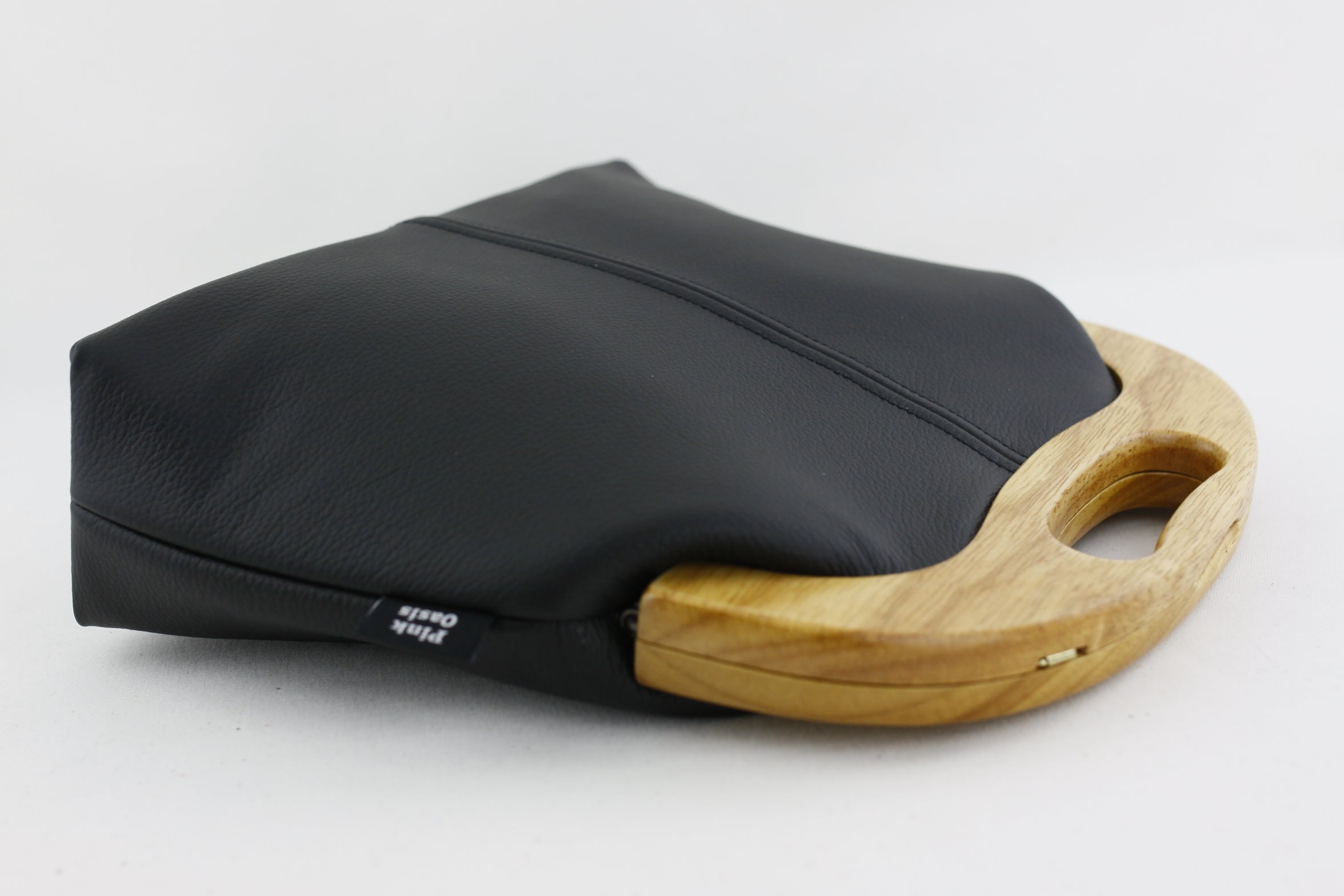Women's Luxury Ebony Black Leather Bag | PINKOASIS