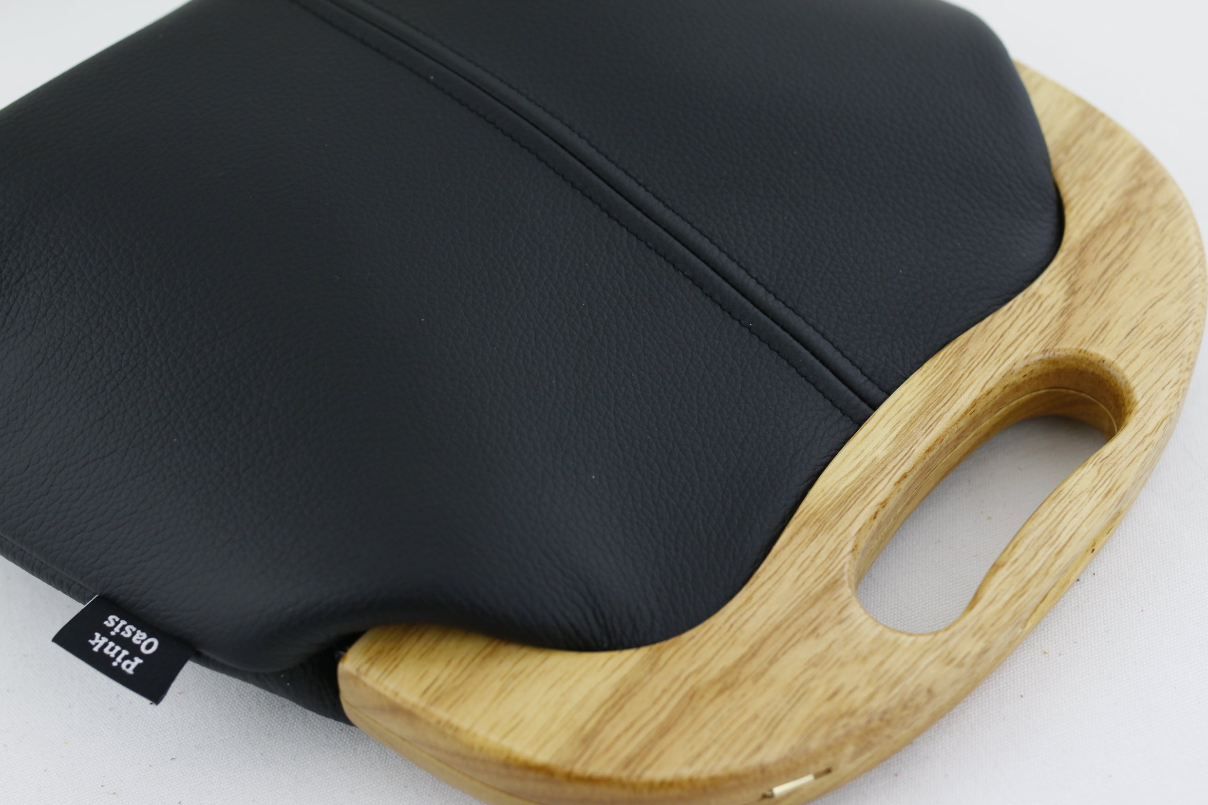 Women's Luxury Ebony Black Leather Bag | PINKOASIS