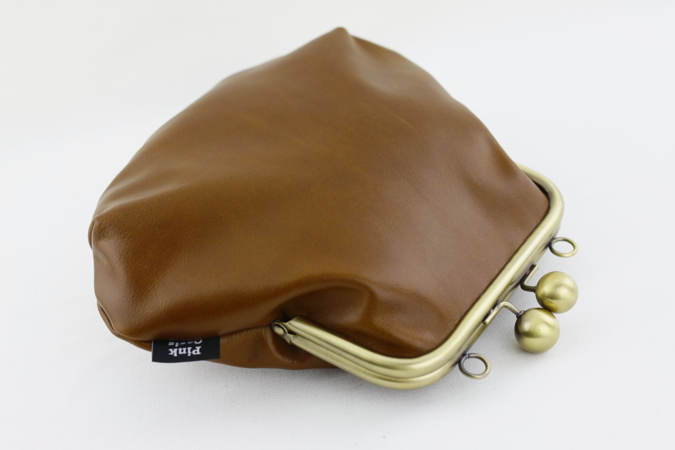 Chestnut Genuine Leather Clutch Bag with Strap | PINKOASIS