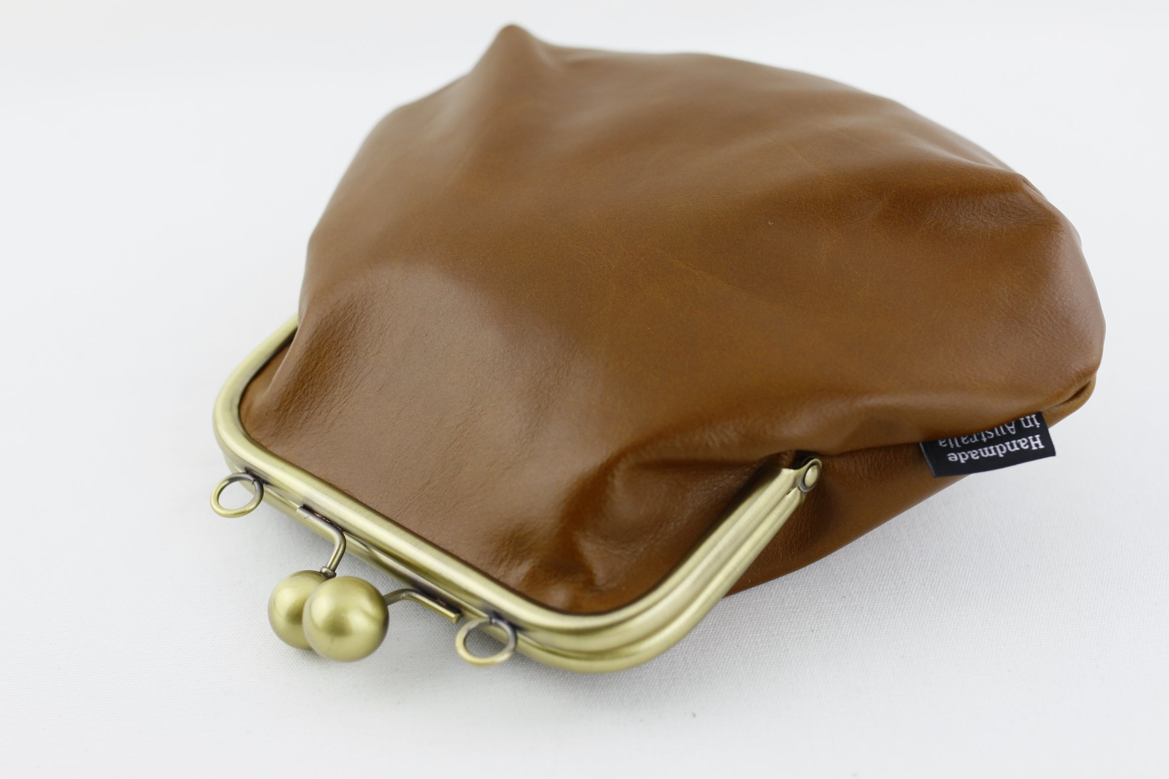 Chestnut Genuine Leather Clutch Bag with Strap | PINKOASIS