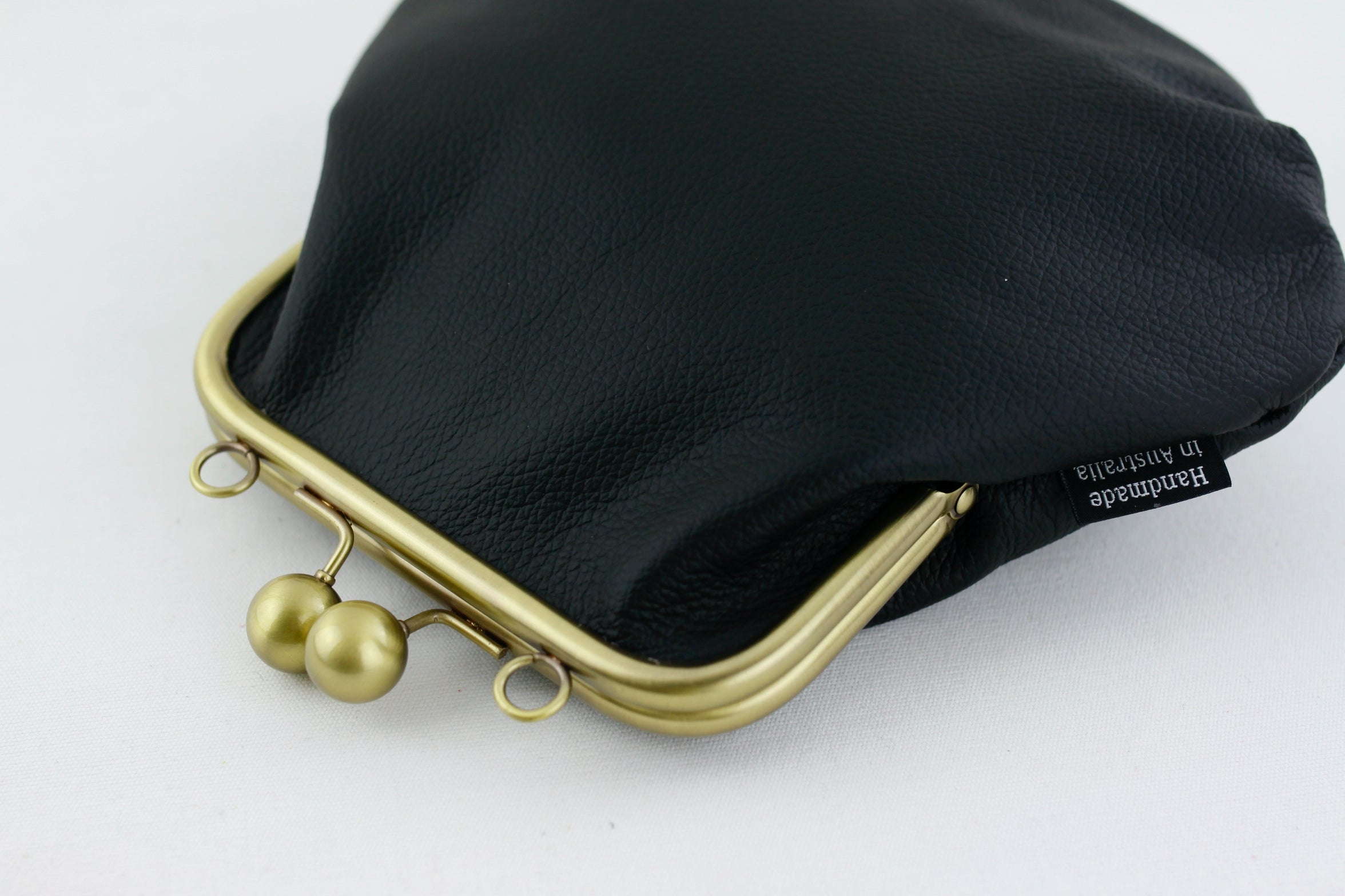 Women's Black Genuine Leather Clutch Bag with Strap | PINKOASIS