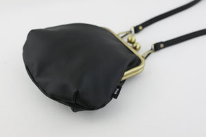 Women's Black Genuine Leather Clutch Bag with Strap | PINKOASIS