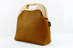 Women's Luxury Pebbled Tan Leather Bag | PINKOASIS