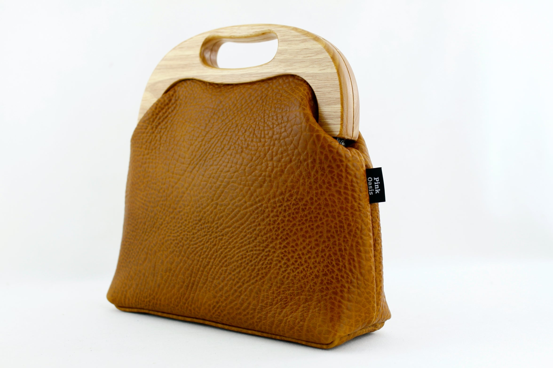 Women's Luxury Pebbled Tan Leather Bag | PINKOASIS