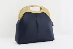 Women's Luxury Navy Leather Bag Handmade in Australia | PINKOASIS