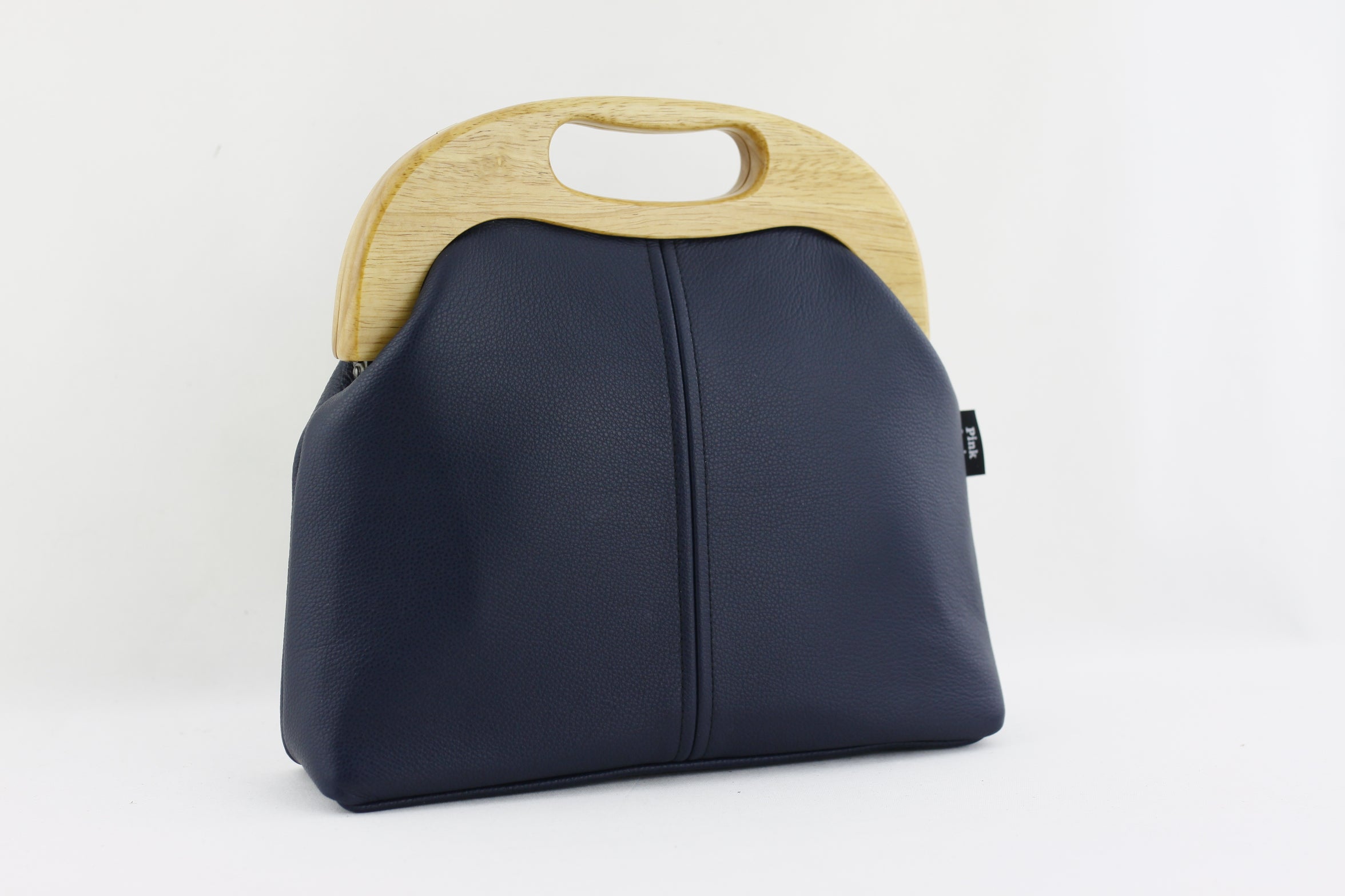 Women's Luxury Navy Leather Bag Handmade in Australia | PINKOASIS