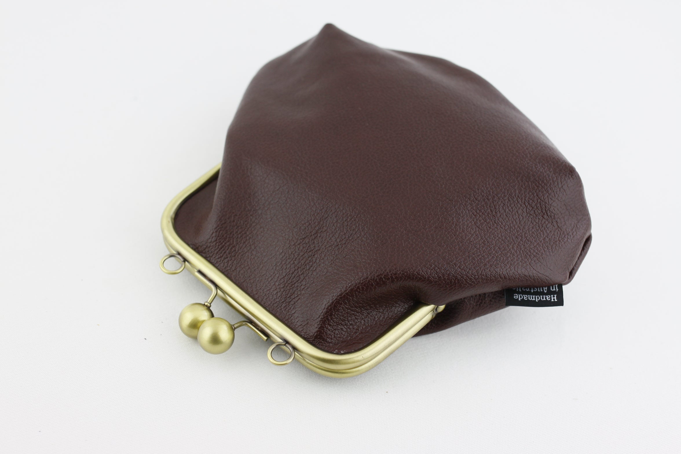 Burgundy Violet Genuine Leather Clutch Bag with Strap | PINKOASIS
