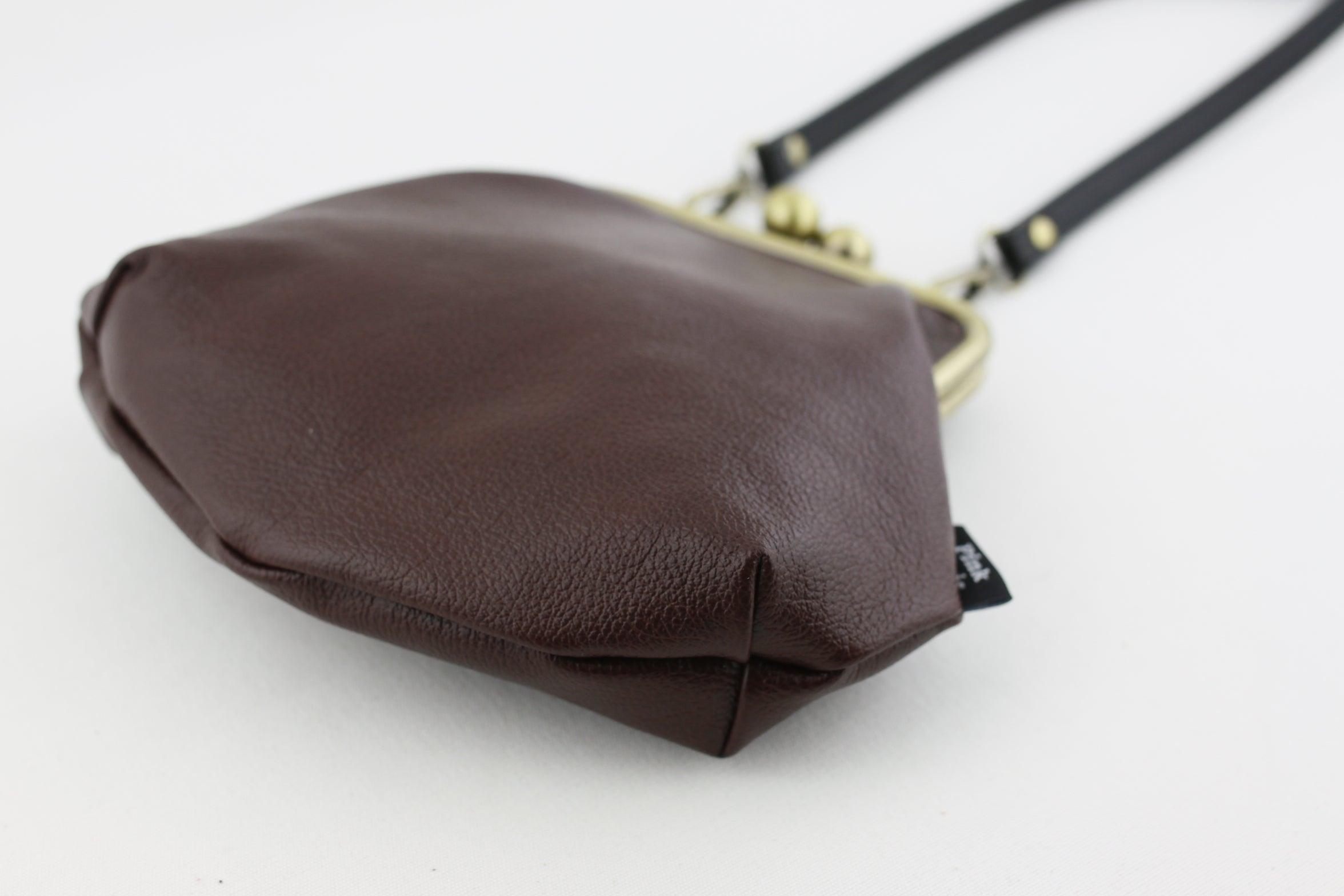 Burgundy Violet Genuine Leather Clutch Bag with Strap | PINKOASIS
