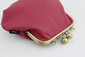 Women's Fuchsia Genuine Leather Clutch Bag with Strap | PINKOASIS
